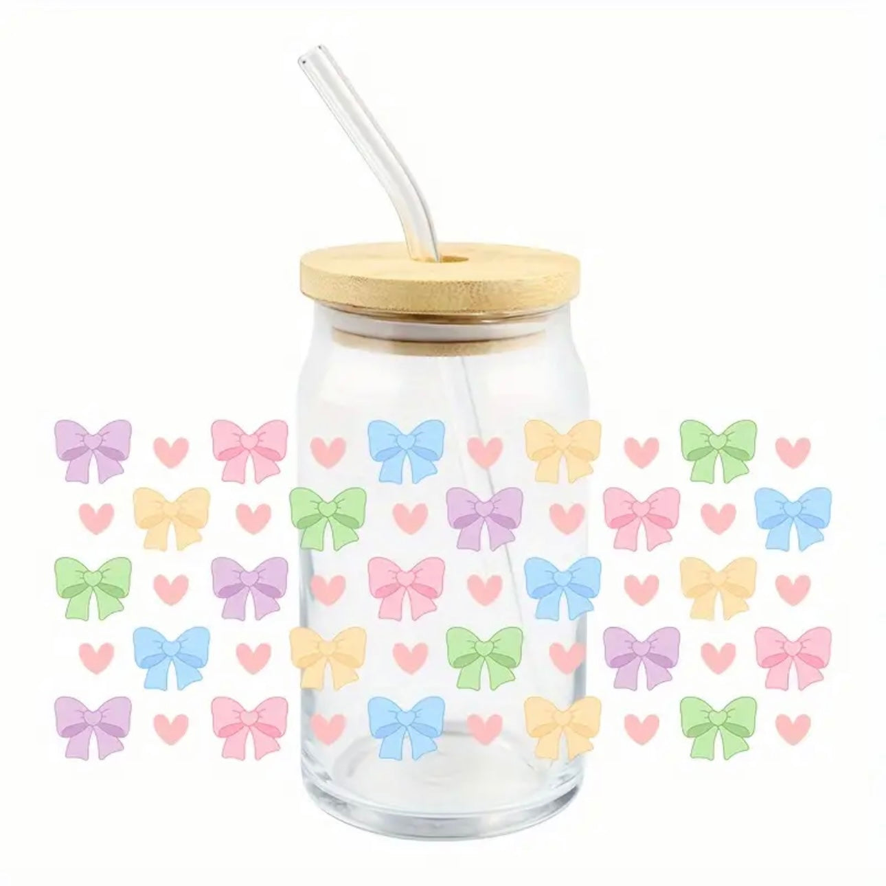 Bow Design 16 oz Libbey Glass Cup | UV DTF