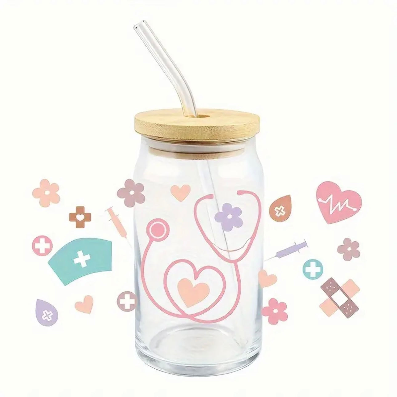 Nurse 16 oz Libbey Glass Cup | UV DTF