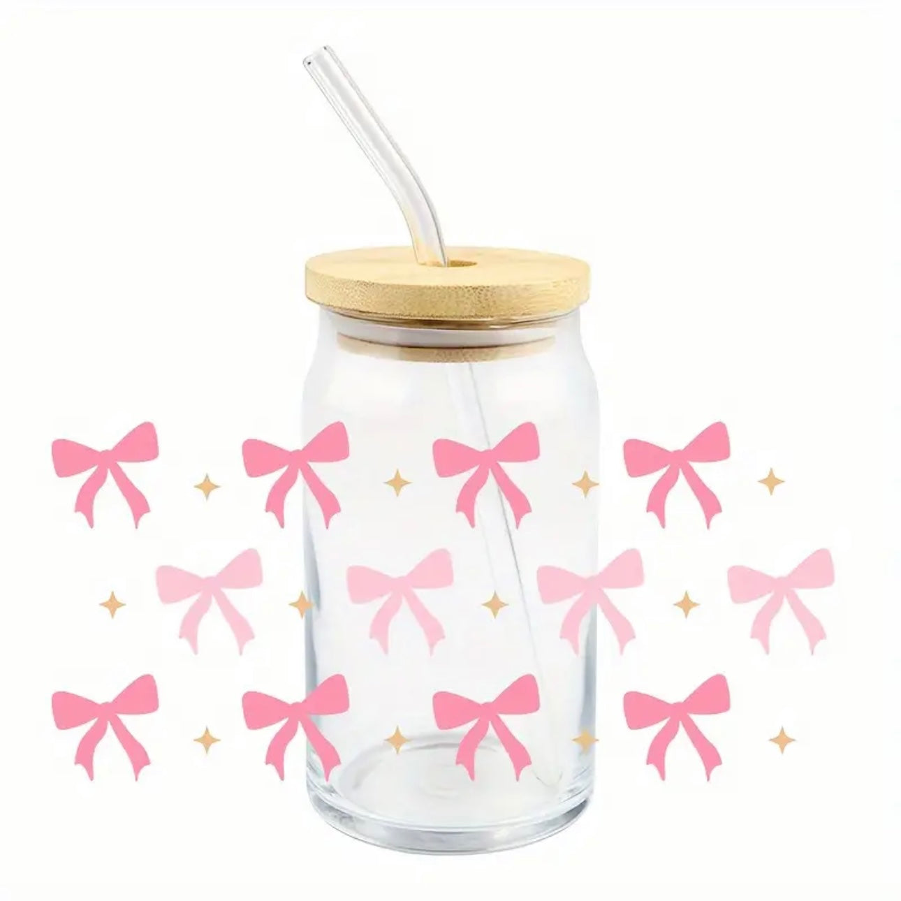 Bow Design 16 oz Libbey Glass Cup | UV DTF