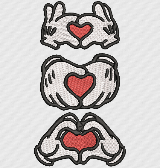 MICKEY HANDS Stitch with ease: Embroidery Repositional Hooping Design for multi-position stitching 4X6 Design