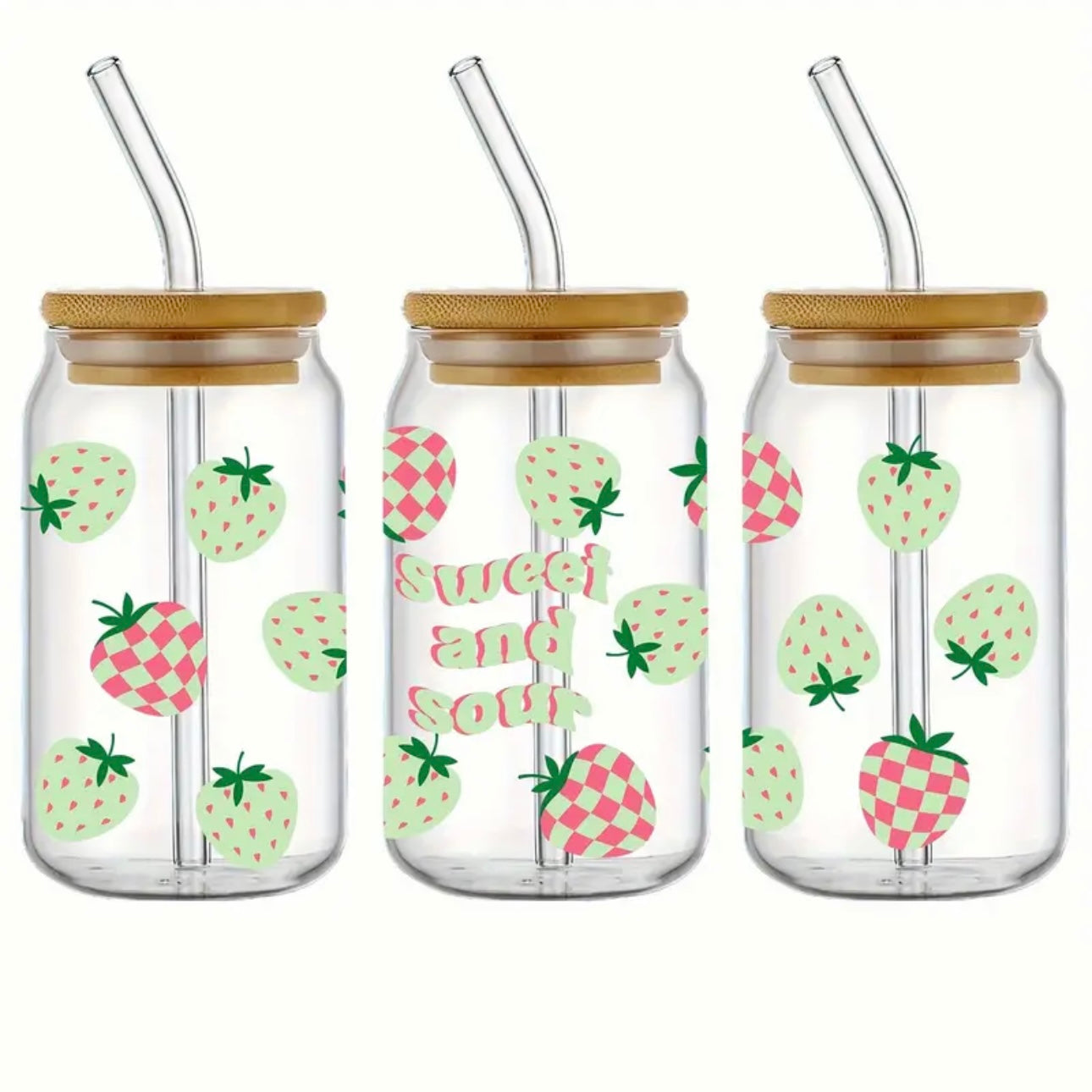 Summer Retro Design 16 oz Libbey Glass Cup | UV DTF