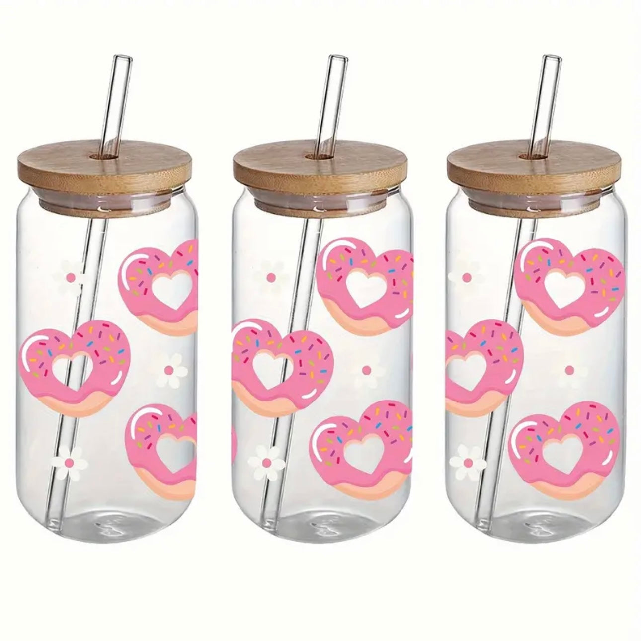 Donut Design 16 oz Libbey Glass Cup | UV DTF