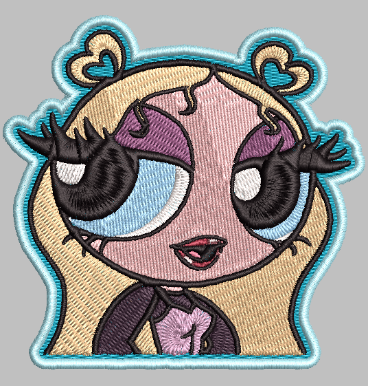 BUBBLES POWER PUFF GIRLS| Patch Digital Embroidery Patch Template | Instant Download | DIY Craft File
