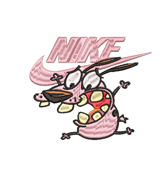 COURAGETHE COWARDLY DOG NIKE | Stitch With ease: Embroidery Repositional Hooping Design for multi-position stitching 4X6 Design