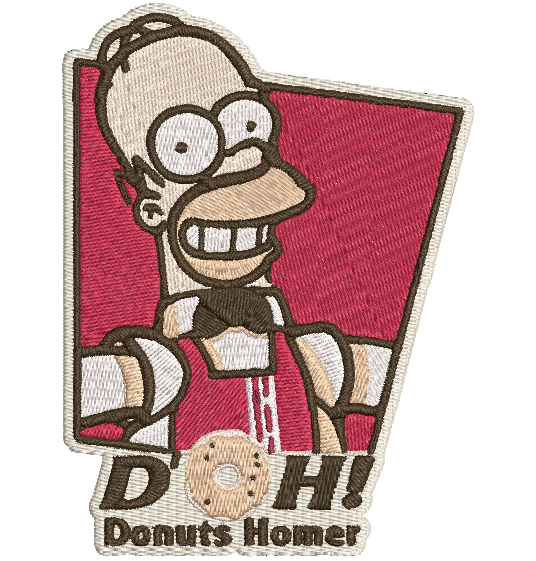 HOMER DOH DONUTS Stitch with ease: Embroidery Repositional Hooping Design for multi-position stitching 4X6 Design