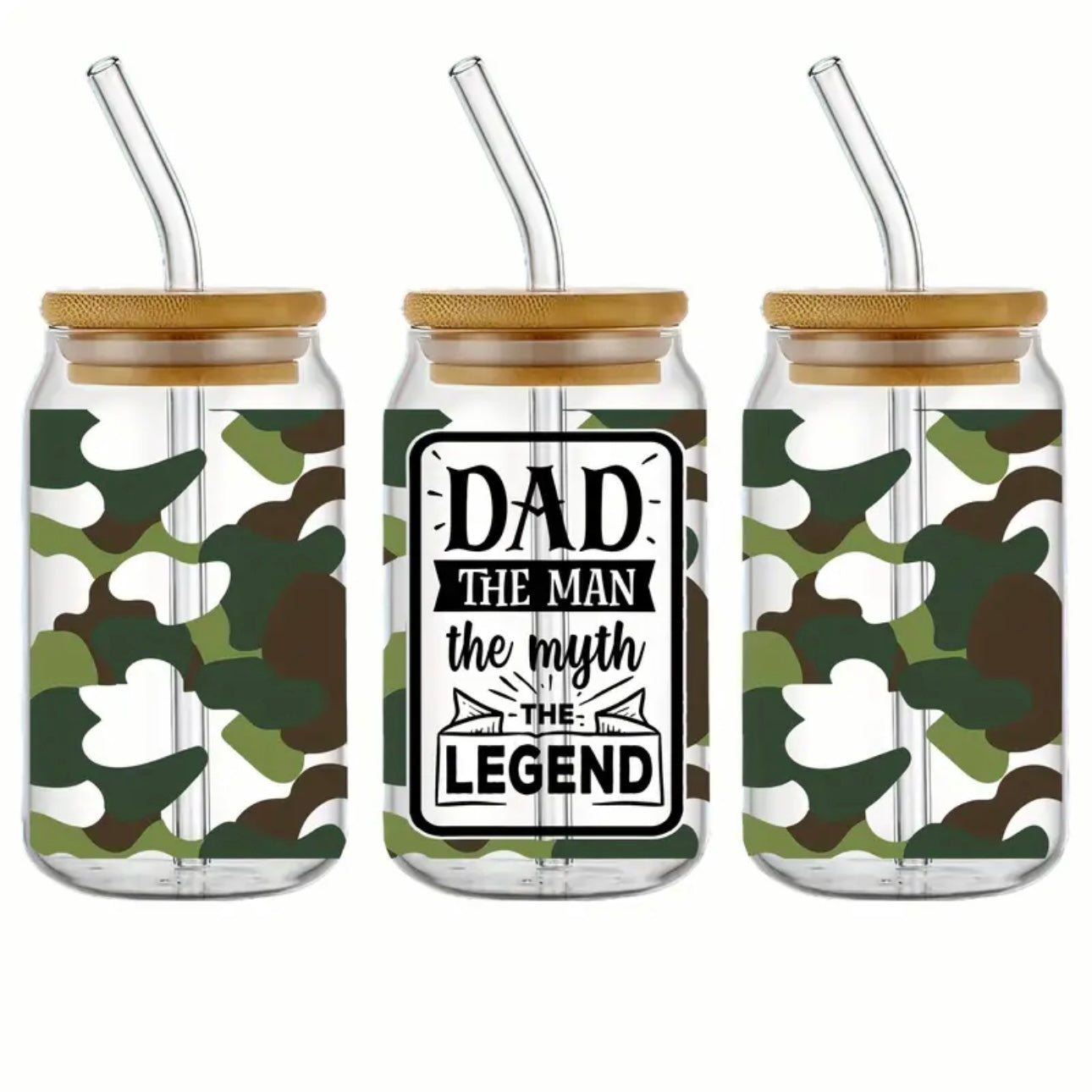 Dad Design 16 oz Libbey Glass Cup | UV DTF