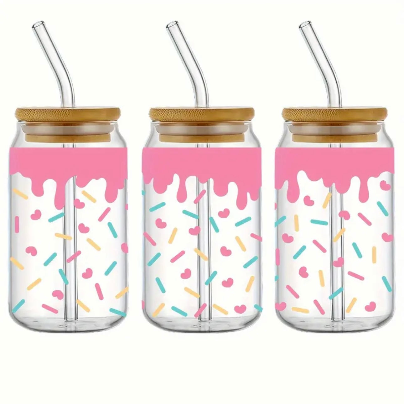 Donut Design 16 oz Libbey Glass Cup | UV DTF