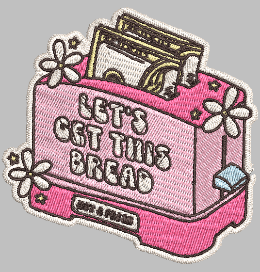 LET'S GET THIS BREAD | Custom Designs 4x4 Machine Embroidery Design