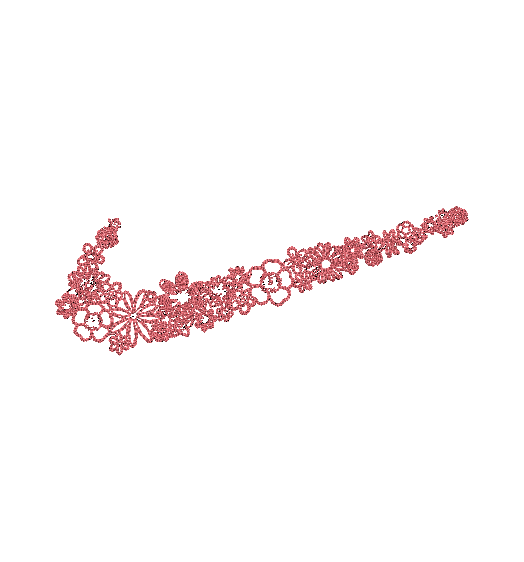 LINE WORK FLOWER NIKE | Stitch With ease: Embroidery Repositional Hooping Design for multi-position stitching 4X6 Design