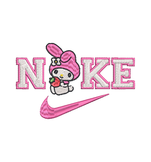 MELODY STRAWBERRY NIKE | Stitch With ease: Embroidery Repositional Hooping Design for multi-position stitching 4X6 Design