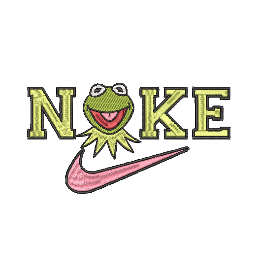 KERMIT NIKE | Stitch With ease: Embroidery Repositional Hooping Design for multi-position stitching 4X6 Design
