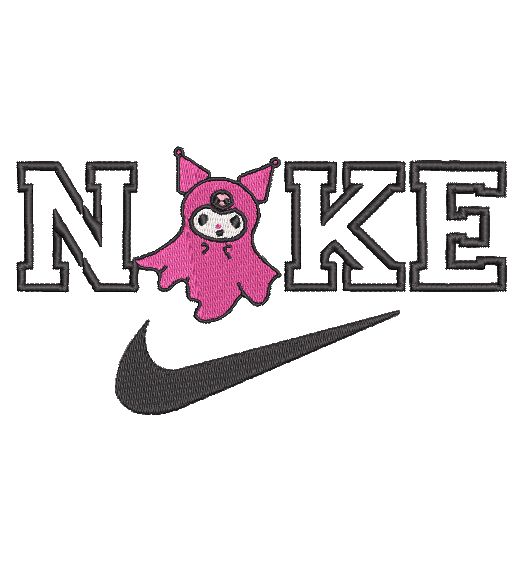 KUROMI GHOST NIKE | Stitch With ease: Embroidery Repositional Hooping Design for multi-position stitching 4X6 Design