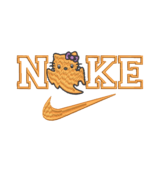 HELLO KITTY GHOST NIKE | Stitch With ease: Embroidery Repositional Hooping Design for multi-position stitching 4X6 Design