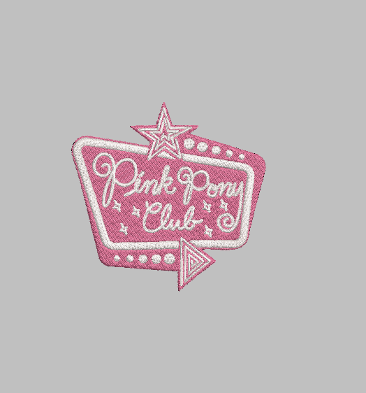 PINK PONY CLUB SIGN | Stitch With ease: Embroidery Repositional Hooping Design for multi-position stitching 4X6 Design