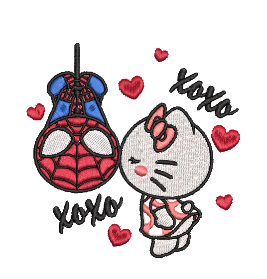 SPIDERMAN AND HELLO KITTY | Custom Designs 4x4 Machine Embroidery Design