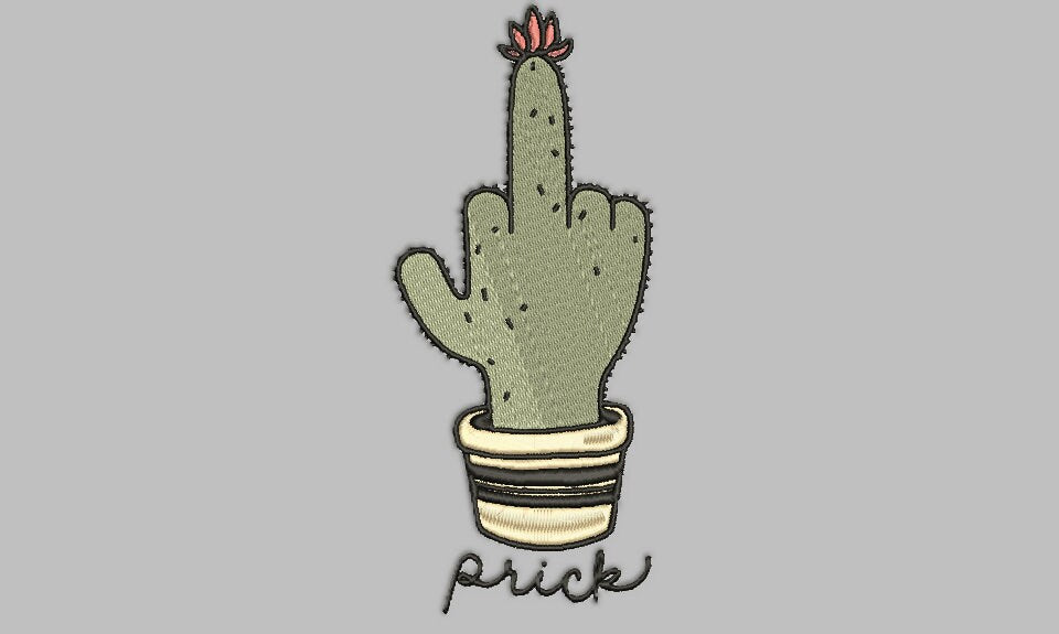 Cactus- Stitch with ease: Embroidery Repositional Hooping Design for multi-position stitching 4X6 Design