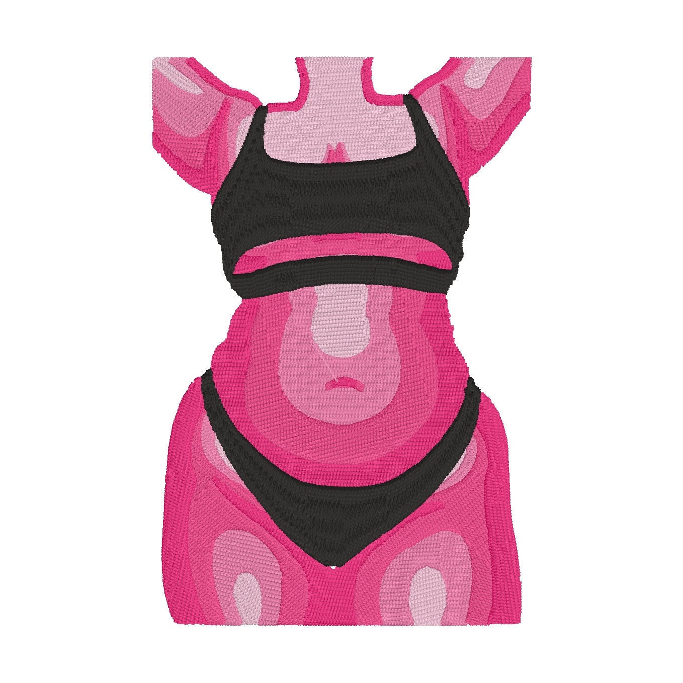 Full Figure Thermal Body- Stitch with ease: Embroidery Repositional Hooping Design for multi-position stitching 4X6 Design