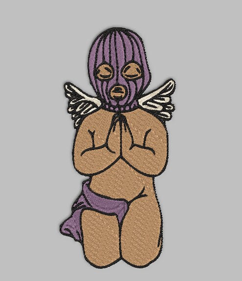 Angel Stitch with ease: Embroidery Repositional Hooping Design for multi-position stitching 4X6 Design