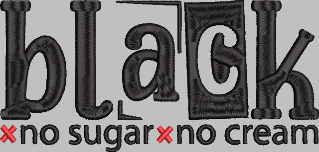 BLACK no SUGAR no CREAM Stitch with ease: Embroidery Repositional Hooping Design for multi-position stitching 4X6 Design