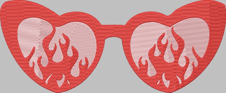 FLAME SHADES Stitch with ease: Embroidery Repositional Hooping Design for multi-position stitching 5x12 Design