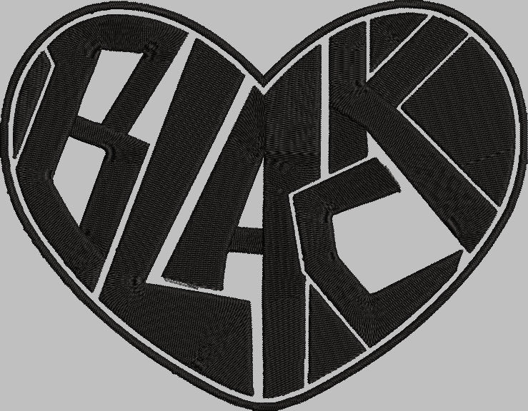 BLACK HEART Stitch with ease: Embroidery Repositional Hooping Design for multi-position stitching 4X6 Design