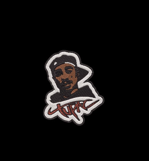 TUPAC PATCH Digital Embroidery Patch Template | Instant Download | DIY Craft File