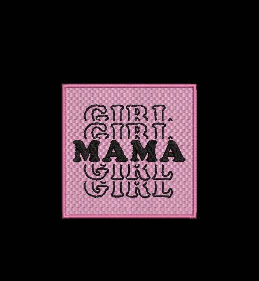 GIRL MAMA Patch Digital Embroidery Patch Template | Instant Download | DIY Craft File