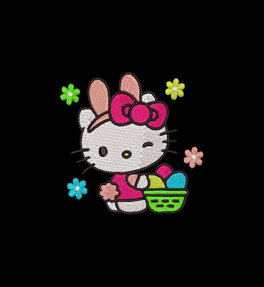 HELLO KITTY EASTER Custom Designs 4x4 Machine Embroidery Design