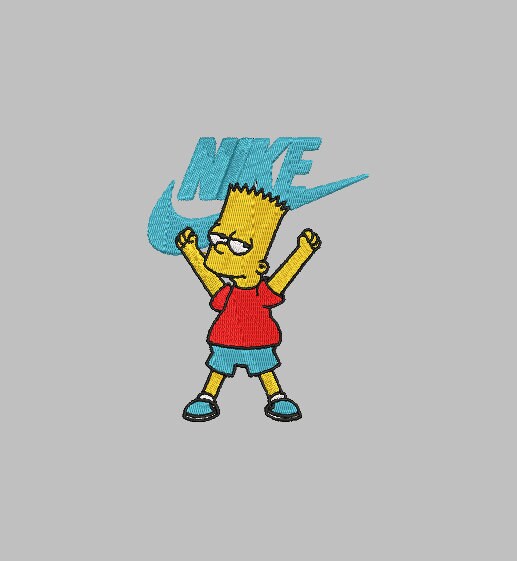 NIKE BART SIMPSON Stitch with ease: Embroidery Repositional Hooping Design for multi-position stitching 4X6 Design