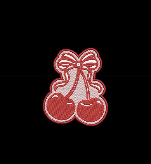CROQUETTE CHERRY Patch Digital Embroidery Patch Template | Instant Download | DIY Craft File
