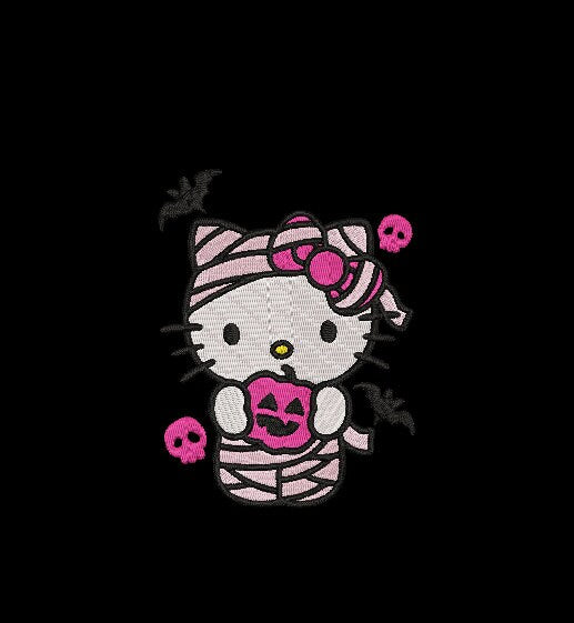 HELLO KITTY MUMMY Stitch with ease: Embroidery Repositional Hooping Design for multi-position stitching 4X6 Design