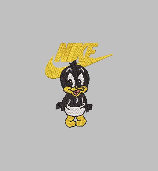 NIKE Baby Daffy Stitch with ease: Embroidery Repositional Hooping Design for multi-position stitching 4X6 Design