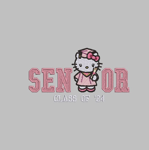 Senior PINK HK GRAD Stitch with ease: Embroidery Repositional Hooping Design for multi-position stitching 4X6 Design