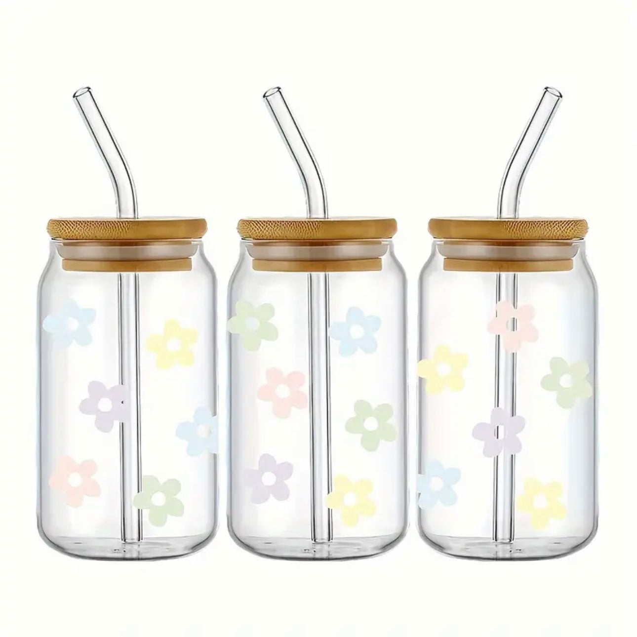 Daisy Dreams Design 16 oz Libbey Glass Cup | UV DTF
