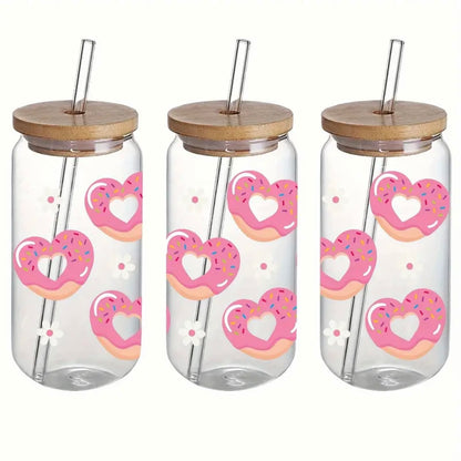 Donut Design 16 oz Libbey Glass Cup | UV DTF