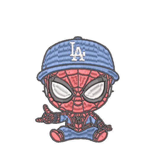 BABY SPIDERMAN LA DODGERS  | Stitch With ease: Embroidery Repositional Hooping Design for multi-position stitching 4X6 Design