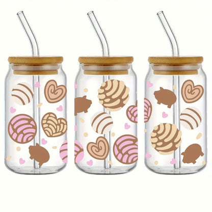 Donut Design 16 oz Libbey Glass Cup | UV DTF
