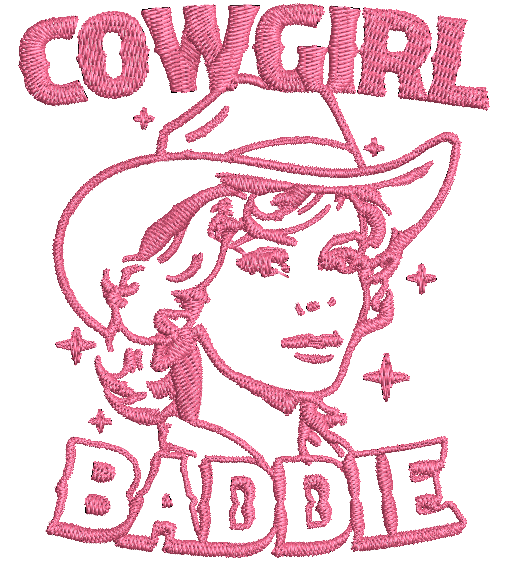 COWGIRL BADDIE  | Stitch With ease: Embroidery Repositional Hooping Design for multi-position stitching 4X6 Design (Copy)