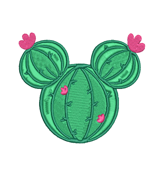 CACTUS MICKEY HEAD  | Stitch With ease: Embroidery Repositional Hooping Design for multi-position stitching 4X6 Design