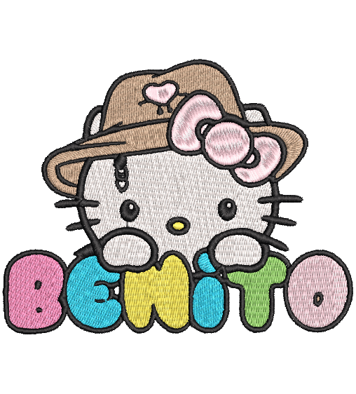 HELLO KITTY BENITO | Stitch With ease: Embroidery Repositional Hooping Design for multi-position stitching 4X6 Design