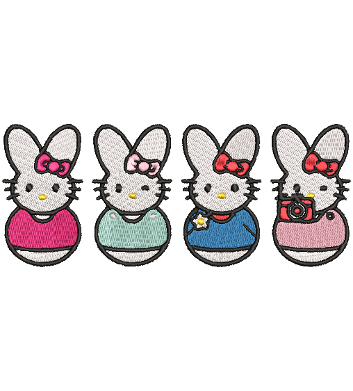 PEEPS HELLO KITTY  | Stitch With ease: Embroidery Repositional Hooping Design for multi-position stitching 4X6 Design