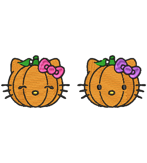 HELLO KITTY PUMPKIN| Stitch With ease: Embroidery Repositional Hooping Design for multi-position stitching 4X6 Design