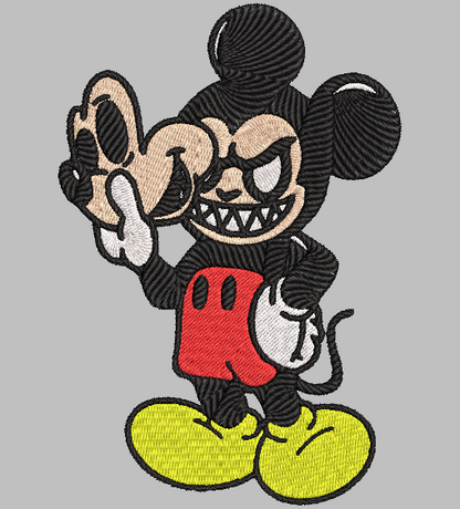 MASK OFF MICKEY  | Stitch With ease: Embroidery Repositional Hooping Design for multi-position stitching 4X6 Design