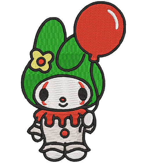 MELODIE CLOWN  | Stitch With ease: Embroidery Repositional Hooping Design for multi-position stitching 4X6 Design