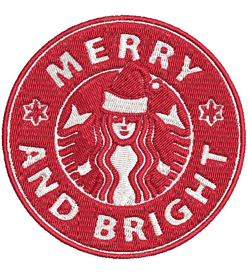 MERRY AND BRIGHT | Custom Designs 4x4 Machine Embroidery Design