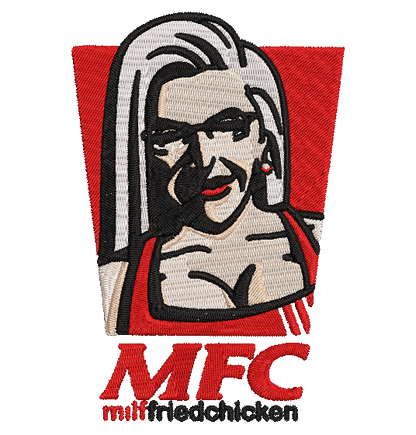MILF FRIED CHICKEN | Stitch With ease: Embroidery Repositional Hooping Design for multi-position stitching 4X6 Design