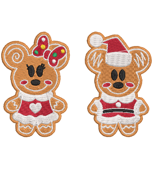MOUSE GINGER BREAD | Stitch With ease: Embroidery Repositional Hooping Design for multi-position stitching 4X6 Design