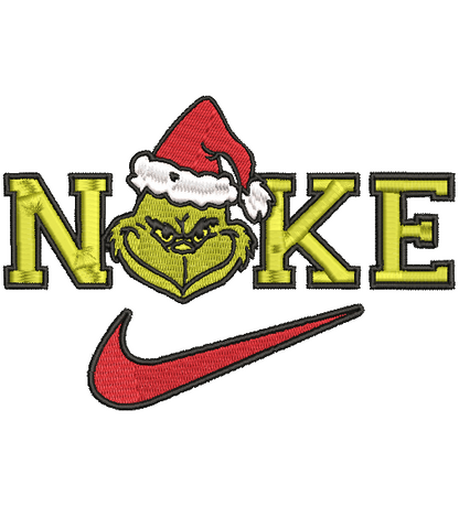 GRINCH NIKE   | Stitch With ease: Embroidery Repositional Hooping Design for multi-position stitching 4X6 Design