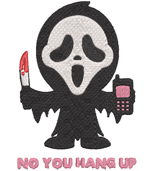 NO YOU HANG UP SCREAM  | Stitch With ease: Embroidery Repositional Hooping Design for multi-position stitching 4X6 Design