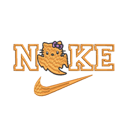 HELLO KITTY GHOST NIKE   | Stitch With ease: Embroidery Repositional Hooping Design for multi-position stitching 4X6 Design
